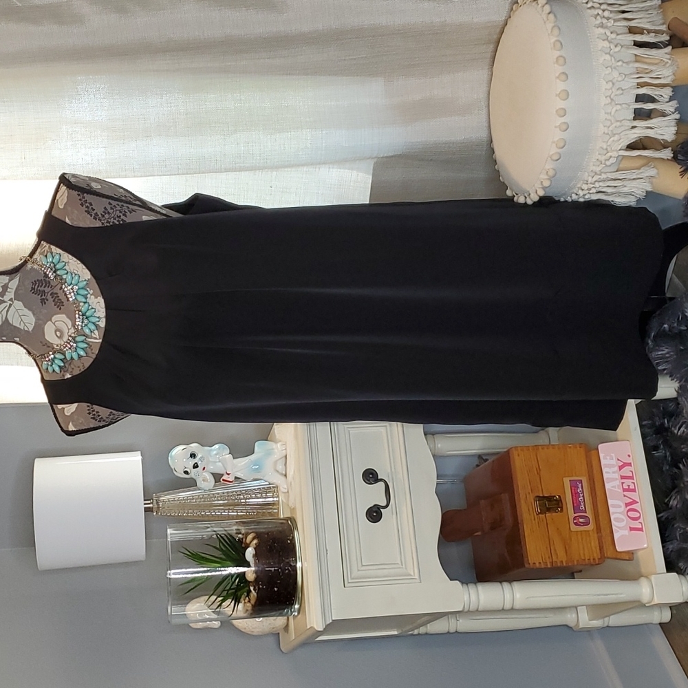 Oleg Cassini Little Black Dress, Sleeveless, Scoopneck, Semi-formal, Sz 12